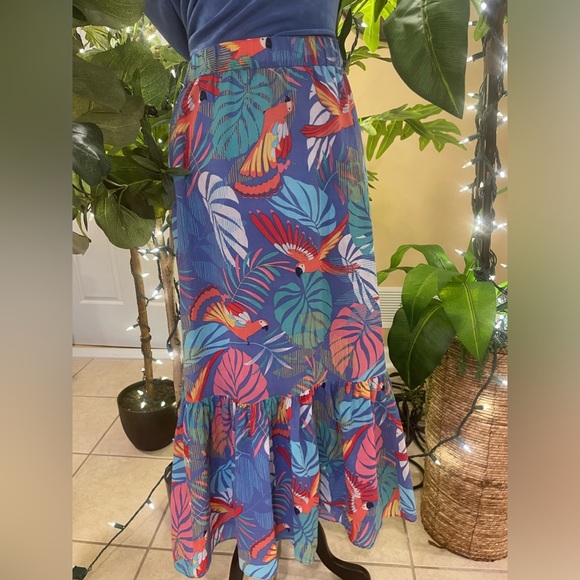 Talbots Tropical Maxi Skirt M - Picture 8 of 9